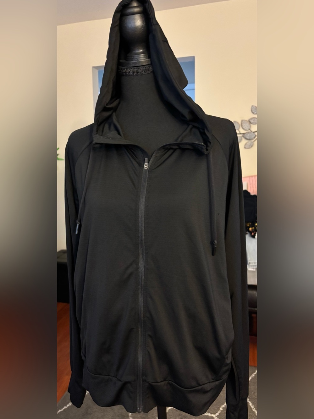 Mondetta Black Hooded Zip-Up Utility Jacket
